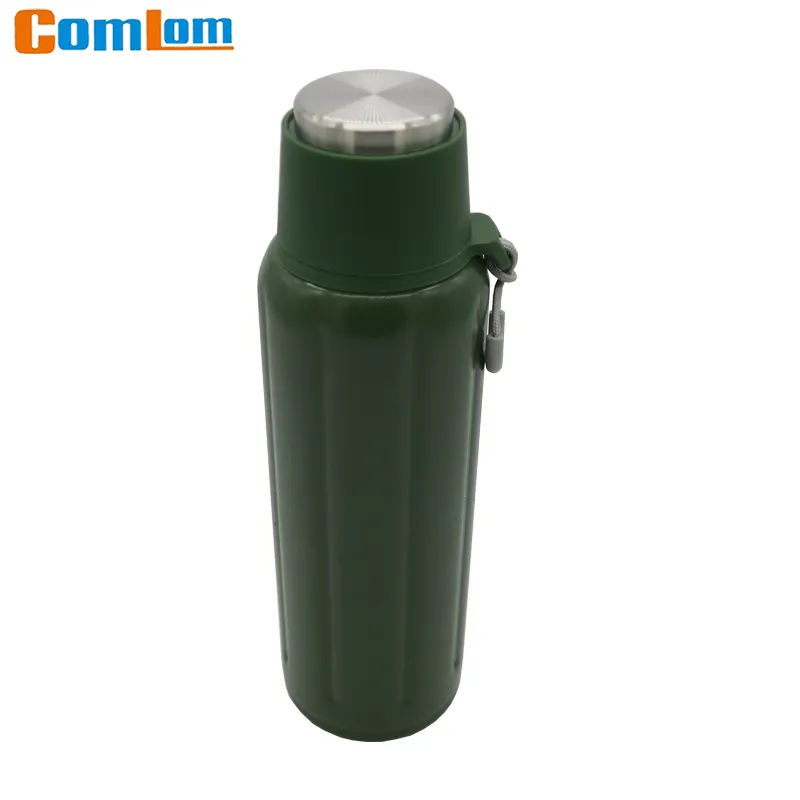 CL1C-A59 Comlom 16oz Promotion Stainless Steel Double Wall Vacuum Travel Bullet Flask Bottle With Cup
