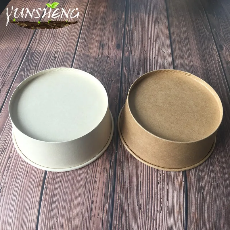 Compostable Disposable Kraft or Bamboo Pulp Paper Bowl for Soup/Salad/Fastfood