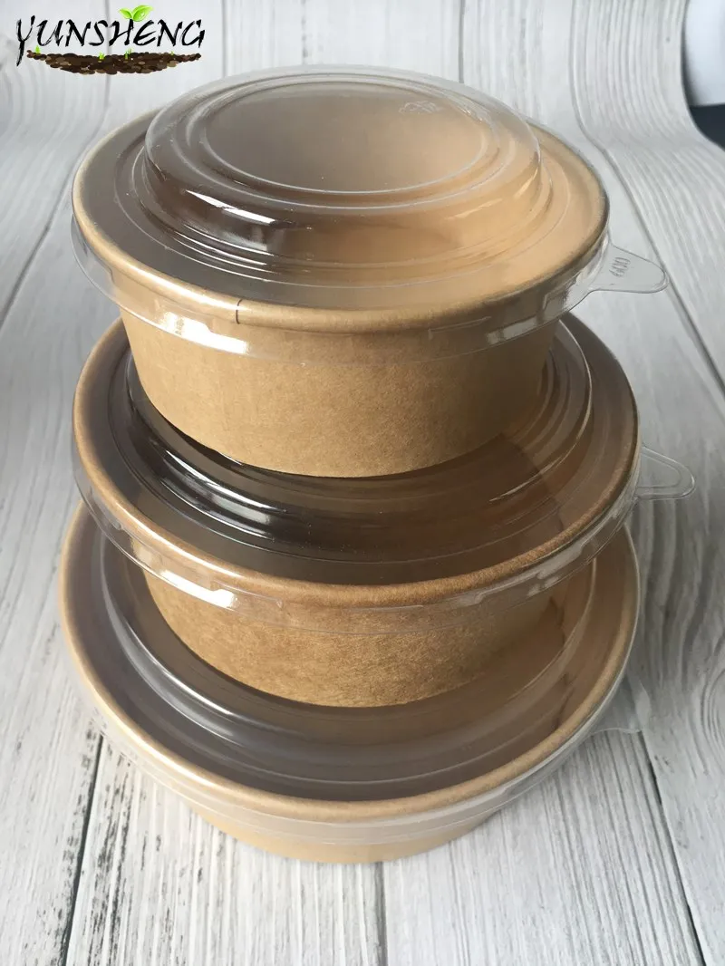 Compostable Disposable Kraft or Bamboo Pulp Paper Bowl for Soup/Salad/Fastfood