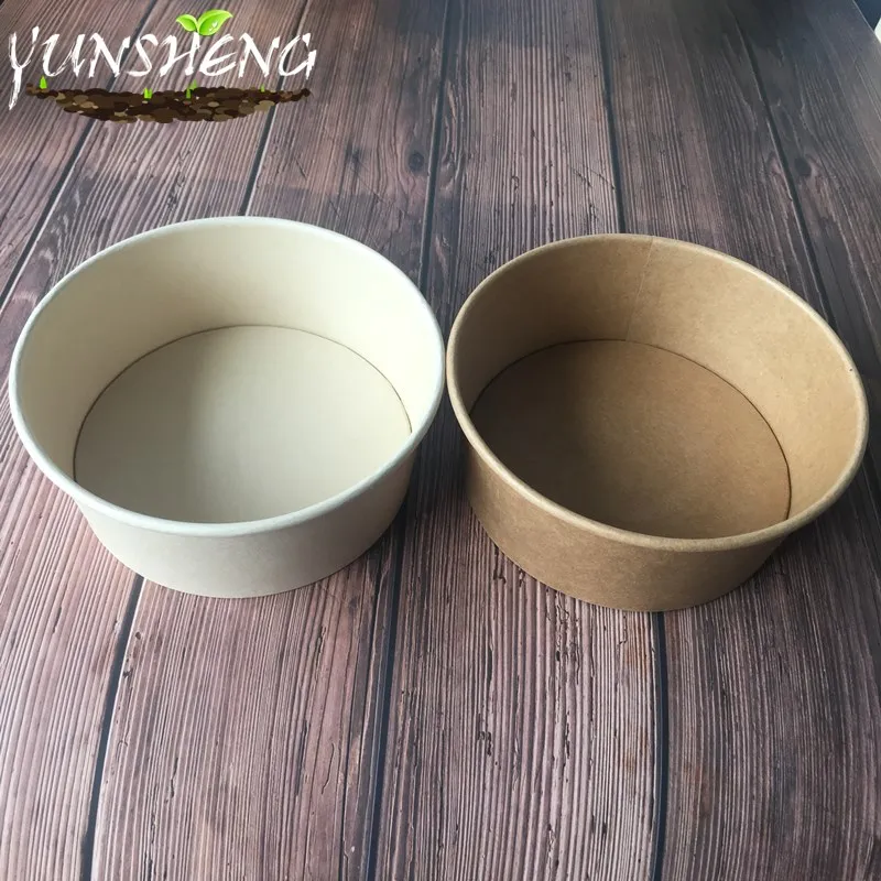 Compostable Disposable Kraft or Bamboo Pulp Paper Bowl for Soup/Salad/Fastfood