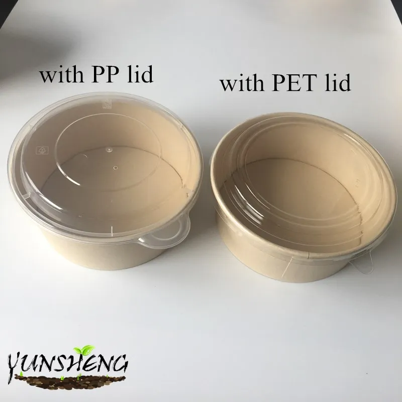 Compostable Disposable Kraft or Bamboo Pulp Paper Bowl for Soup/Salad/Fastfood