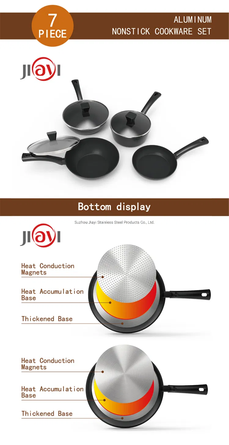 Customized 7PCS Induction Aluminum Cookware Set/Kitchenware Set