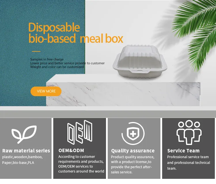 Customized Logo Printing 500/750/1000ml Microwave Food Container Eco Disposable Corn Starch Box with Lid for Lunch