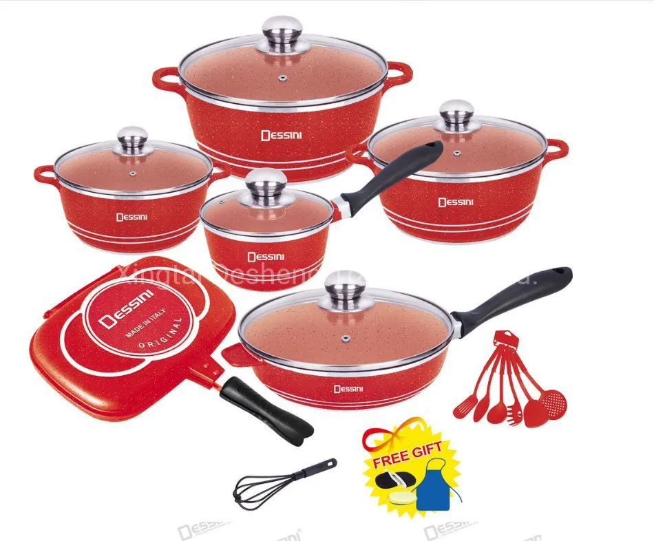 Die Cast Dessini Cooking Aluminum Casserole Kitchenware Set Utensils Set Nonstick Casserole Appliance Set