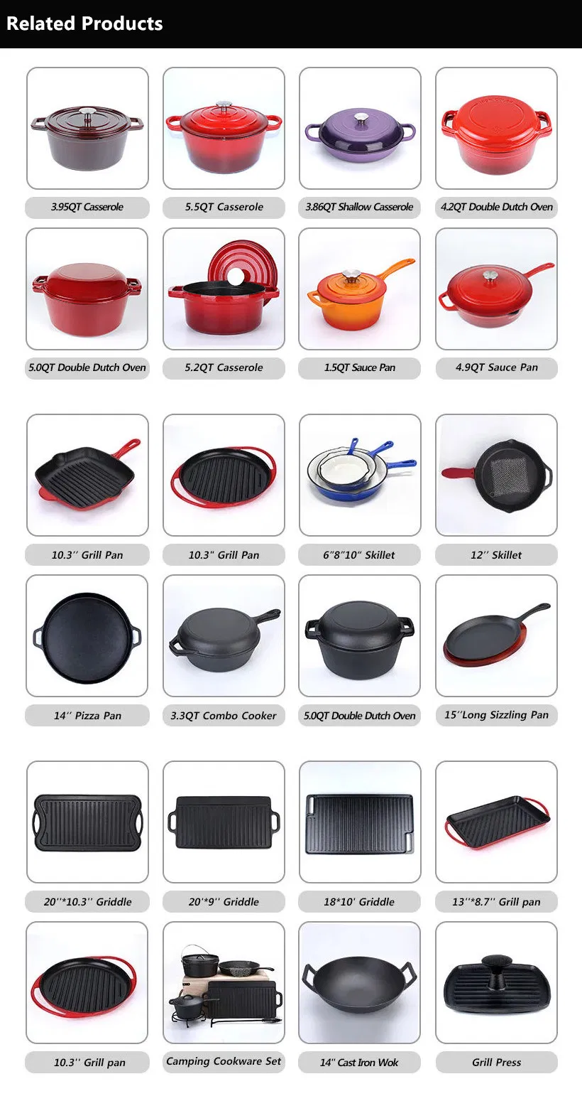 Dish Pan Rectangle Cast Iron Enamel Red