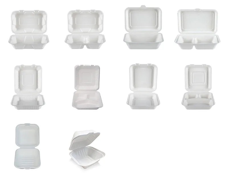 Disposable Eco Friendly Biodegradable Compostable Degradable Sugarcane Bagasse Lunch Box