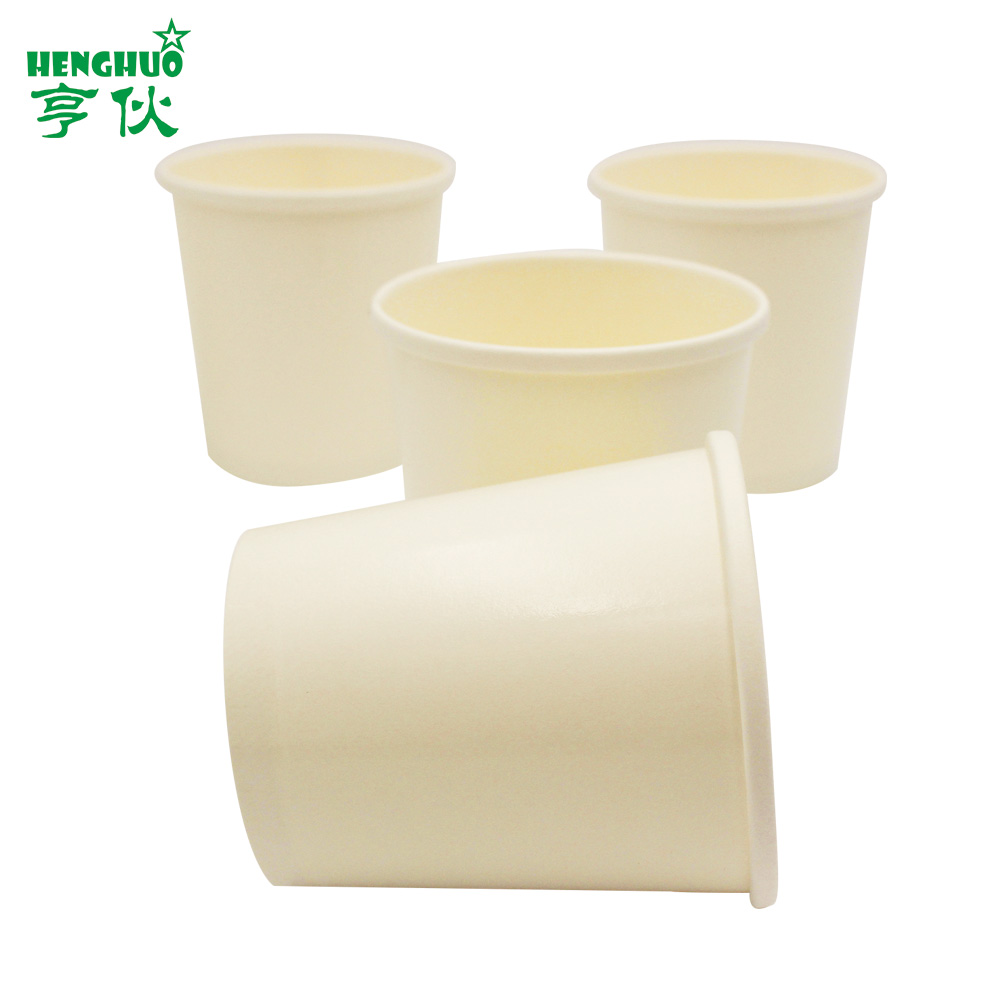 Disposable Food Container Brown Kraft Paper Soup Bowl with Lid Ice Cream Bowl
