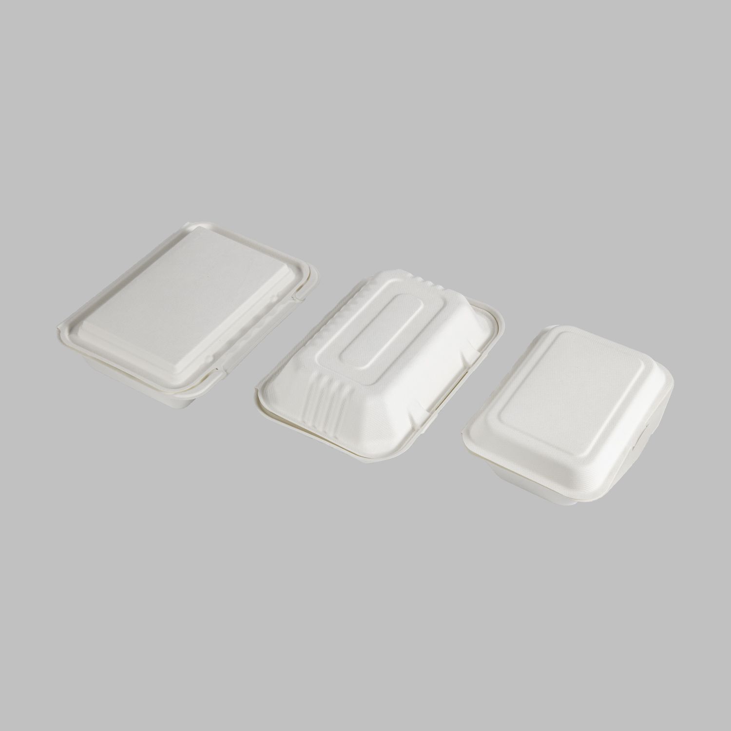 Disposable Single Compartment Clamshell Eco Container Boxes Restaurant Carryout Lunch Meal Takeout Storage Box