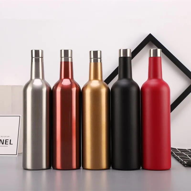 Double Wall Stainless Steel Insulated Outdoor Travel Water Bottle Beer Wine Growler