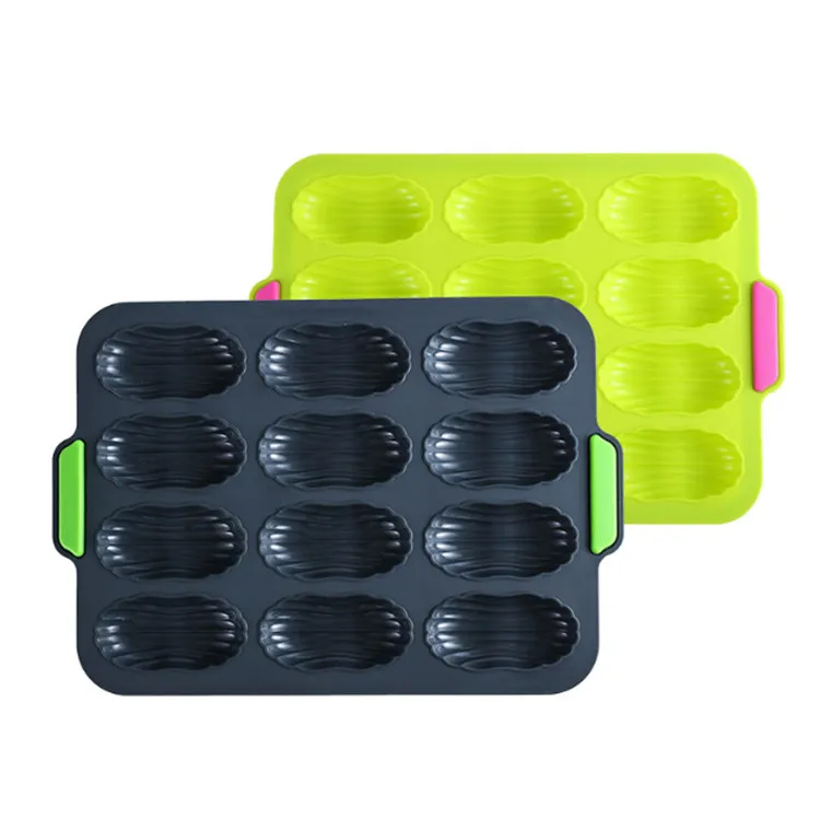 Eco-Friendly Cake Tools 12PCS Baking Mold Silicone Madeleine Cake Pan Chocolate Cookies Cake Mold