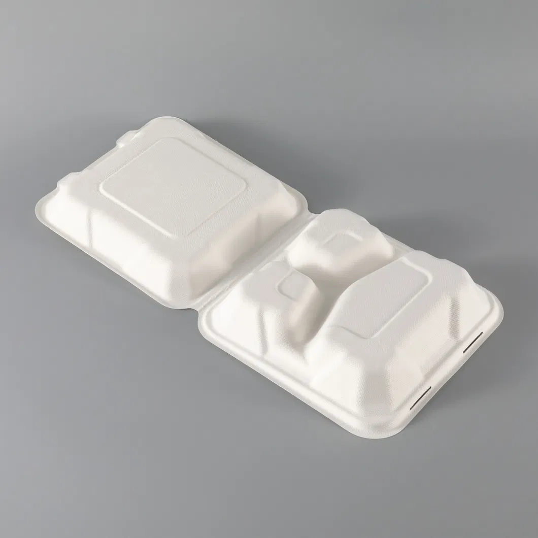 Eco-Friendly Heating 8 Inch Lunch Biodegradable Disposable Food Container