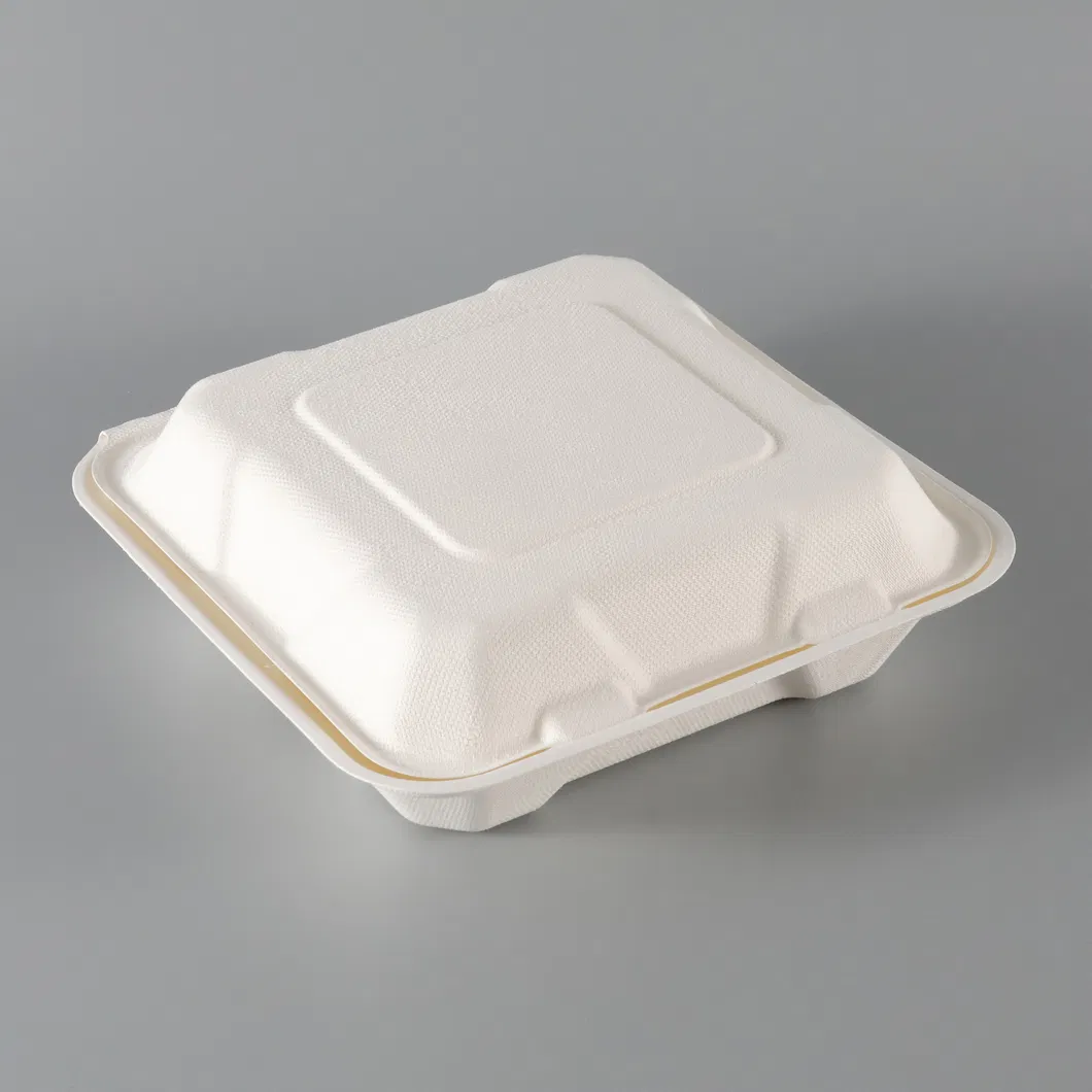 Eco-Friendly Heating 8 Inch Lunch Biodegradable Disposable Food Container