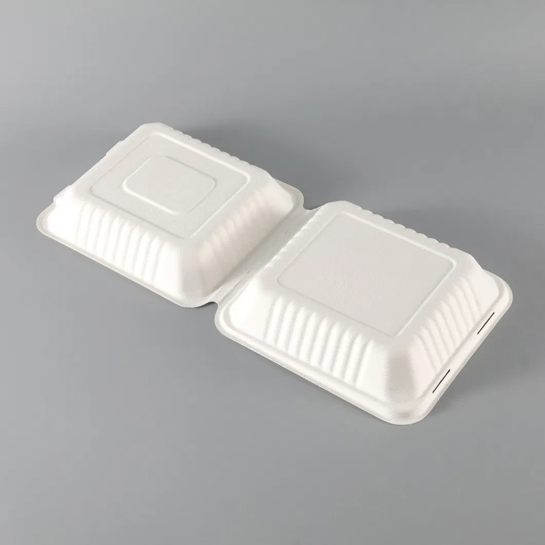 Eco-Friendly Heating 8 Inch Lunch Biodegradable Disposable Food Container