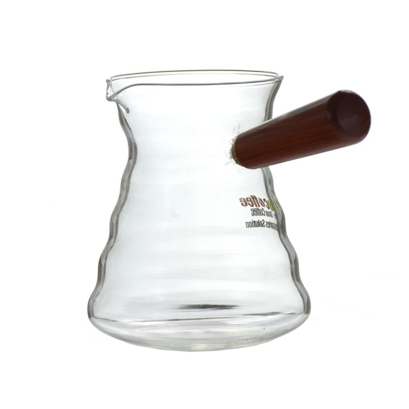Ecocoffee 600ml Wood Handle Borosilicate Glass Coffee Pot Pour Over Coffee Maker Coffee Pour Over Glass Pot Tr01/Tr02