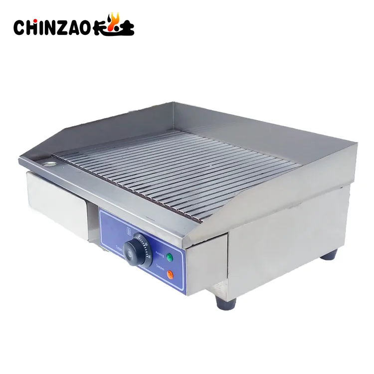 Electric Grill Griddle with Ribbed Cooking Plate
