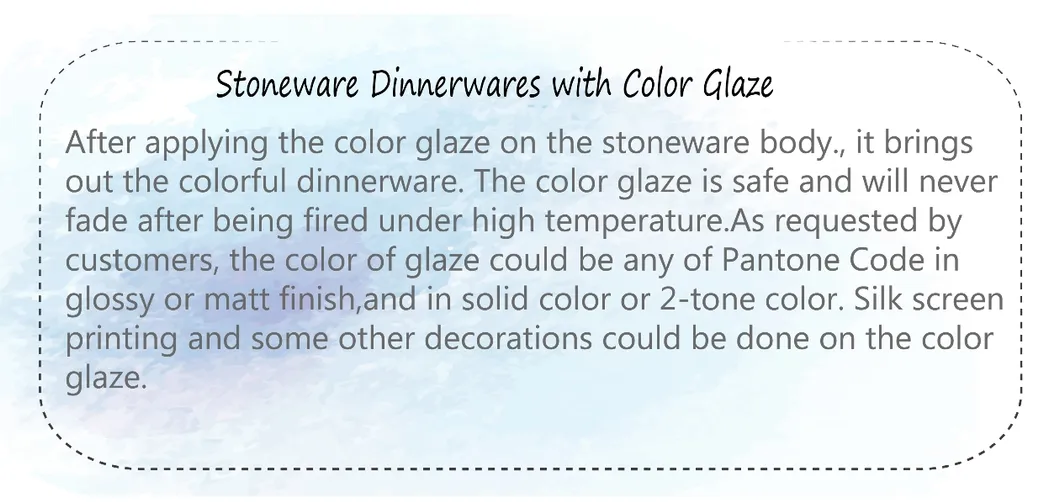 Embossed Ceramic Dinner Set Color Glaze with Golden Rim