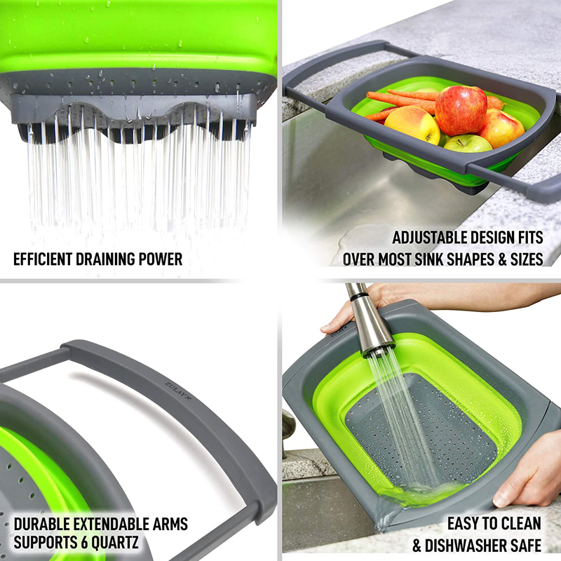 Factory Hot Selling Colander Collapsible Kitchen Strainers with Extendable Handles