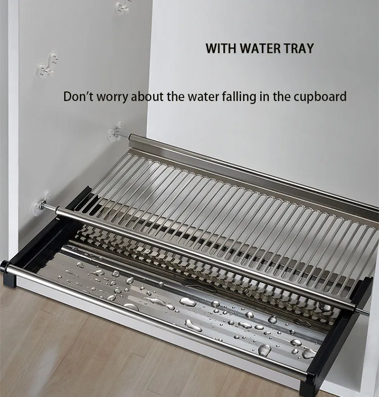 Factory Price Tableware Stainless Steel Kitchen Storage Standing Dish Draining Drying Rack Plate Organizer