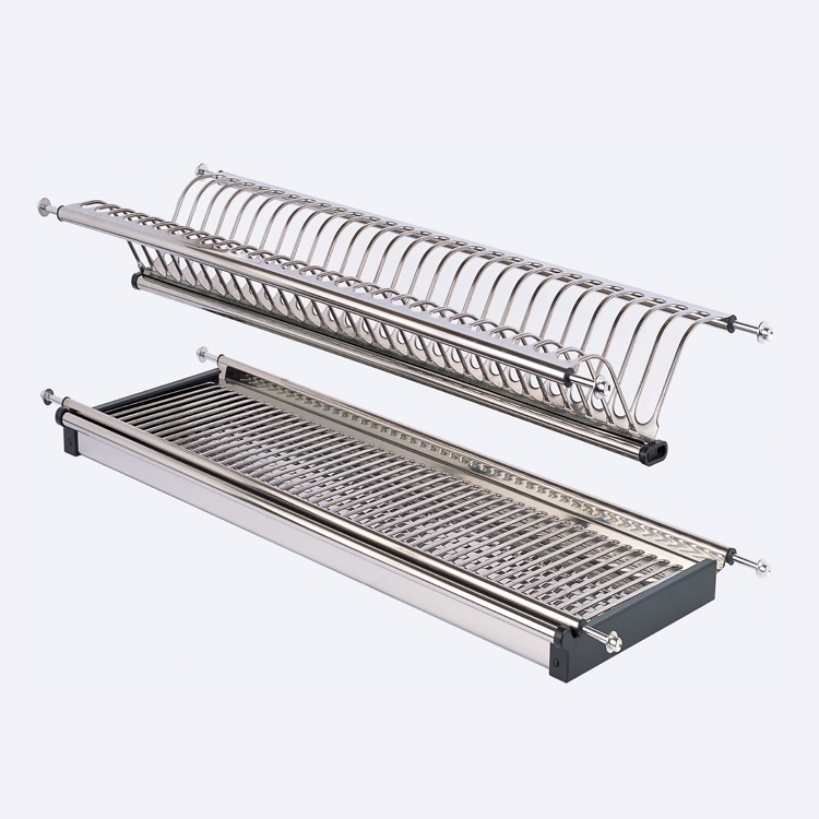 Factory Price Tableware Stainless Steel Kitchen Storage Standing Dish Draining Drying Rack Plate Organizer
