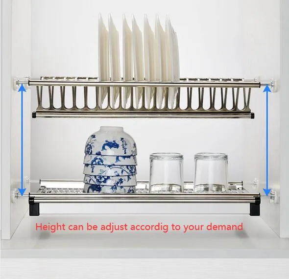 Factory Price Tableware Stainless Steel Kitchen Storage Standing Dish Draining Drying Rack Plate Organizer
