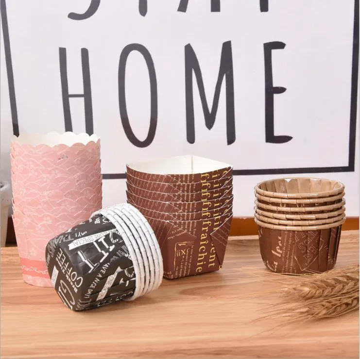 Factory Supply High Temperature Homemade Paper Round Muffin Cake Baking Cup