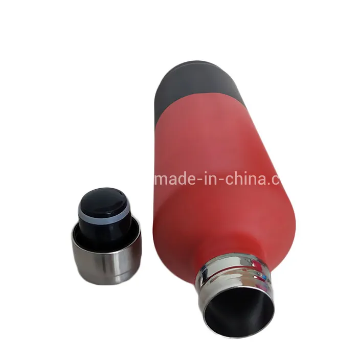 FDA Customized Different Lids 500/750ml Double Wall Wide Mouth Vacuum Insulated Stainless Steel Travel Sports Water Bottle with Hook