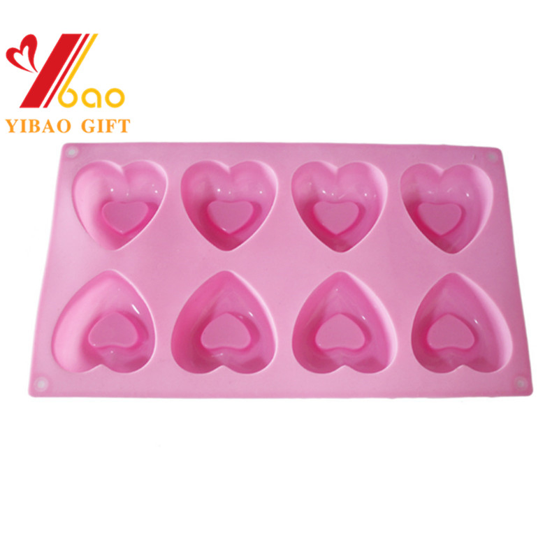 FDA Silicone Mold Custom Heart Shape Soap Mould Bakeware Candy Cake Mold for Baking (XY-CM-382)
