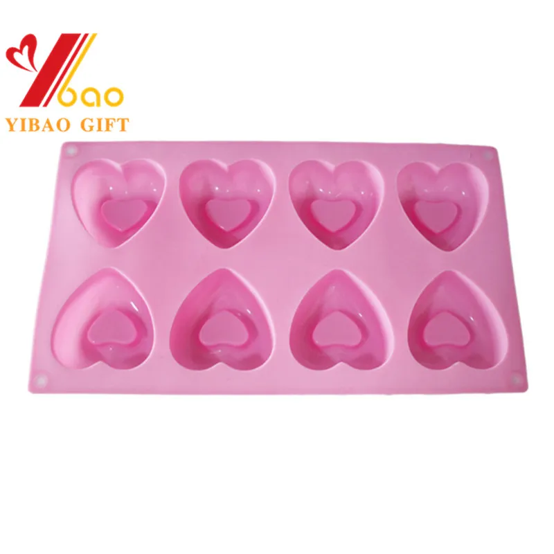 FDA Silicone Mold Custom Heart Shape Soap Mould Bakeware Candy Cake Mold for Baking (XY-CM-382)