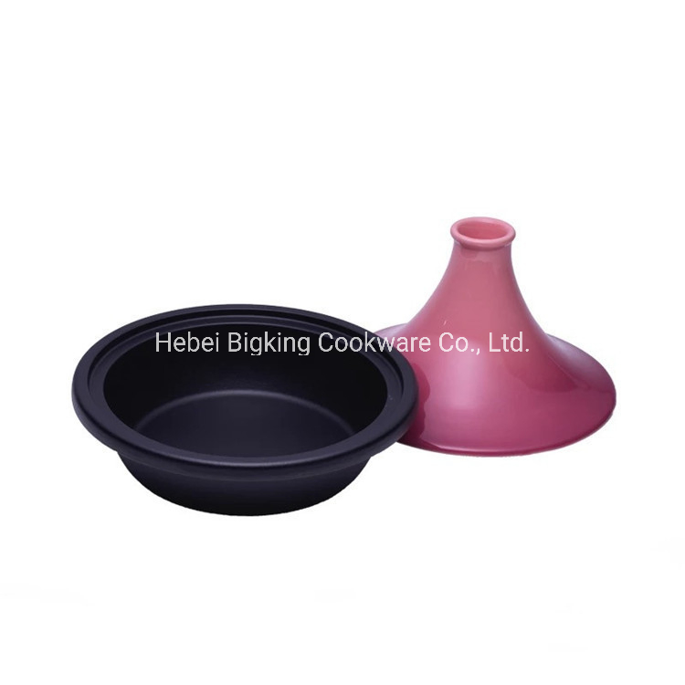 Flame Proof Moroccan Tagine/Tajine Pot with Colorful Stoneware Cone-Shaped Lid