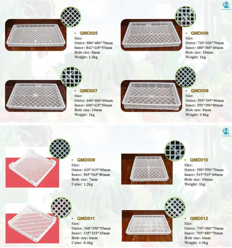Food Grade Pasta Stackable Plastic Drying Tray for Fruit Food Dryer