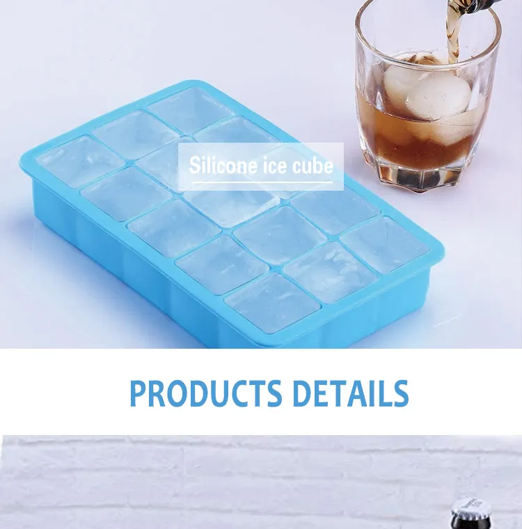 Freezer Ice Trays Stackable Silicone Square Ice Cube Trays