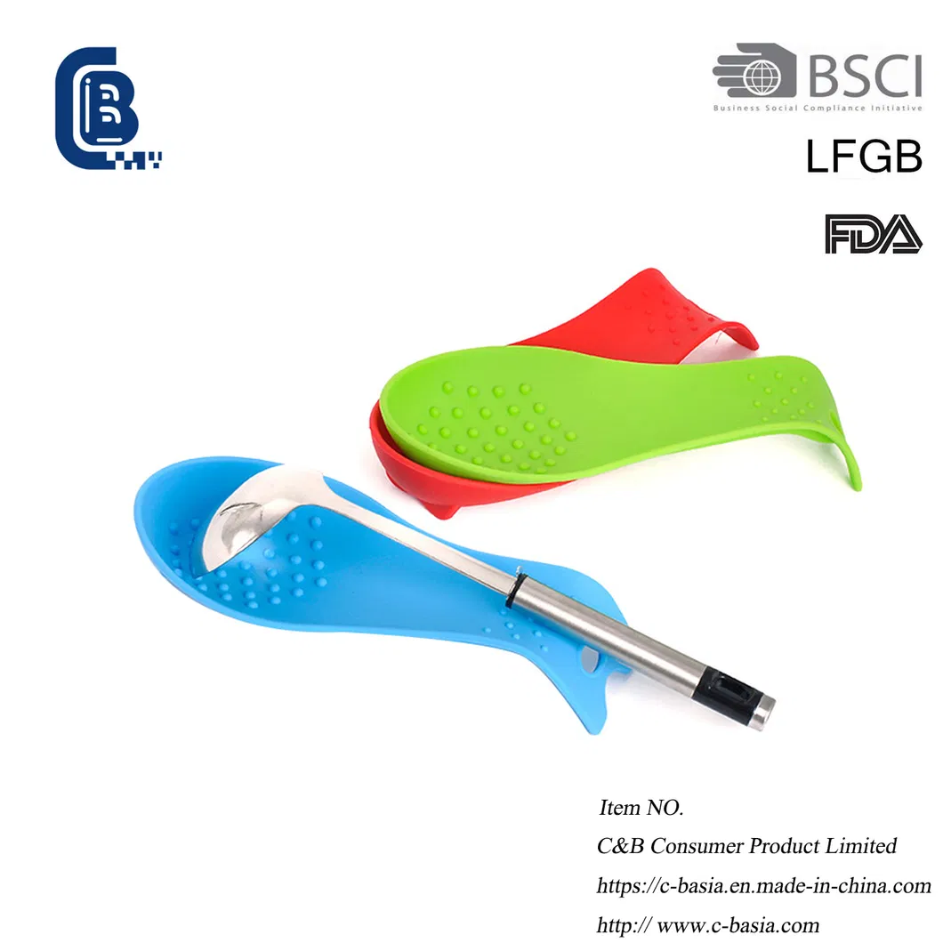 Heat Resistant Kitchen Silicone Ladle Spoon Holder Multi-Function Spoon Rest Durable Kitchenware Cooking Tools