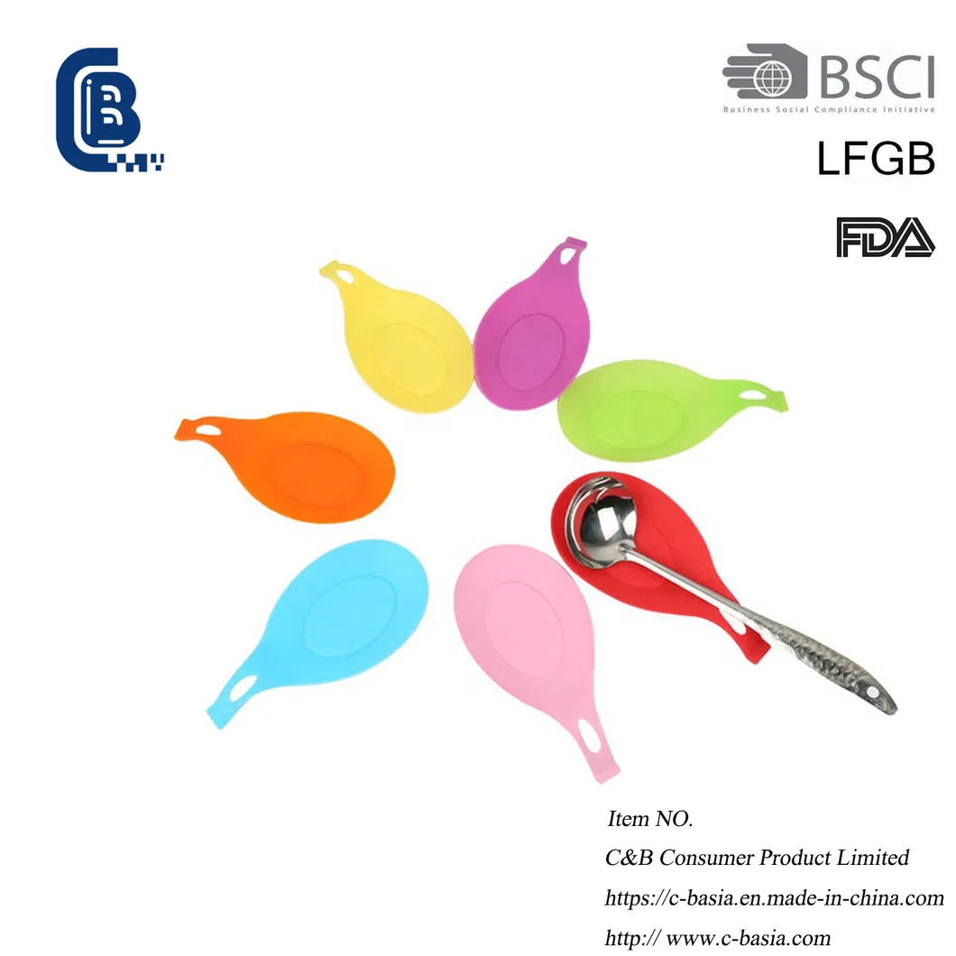 Heat Resistant Kitchen Silicone Ladle Spoon Holder Multi-Function Spoon Rest Durable Kitchenware Cooking Tools