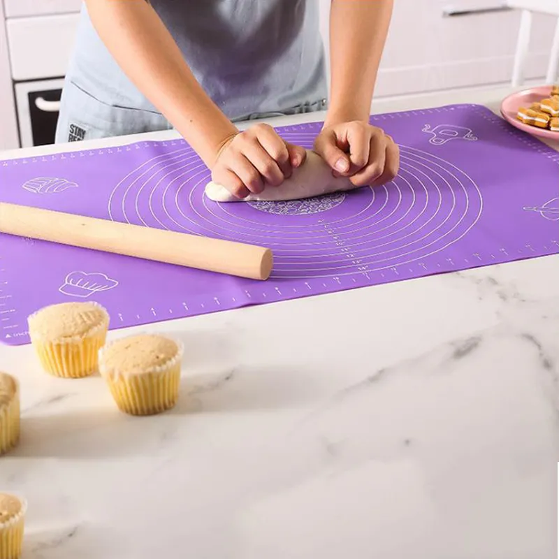 Heat Resistant Kitchen Table Mat Silicone Rubber Nonstick Baking Pastry Mat