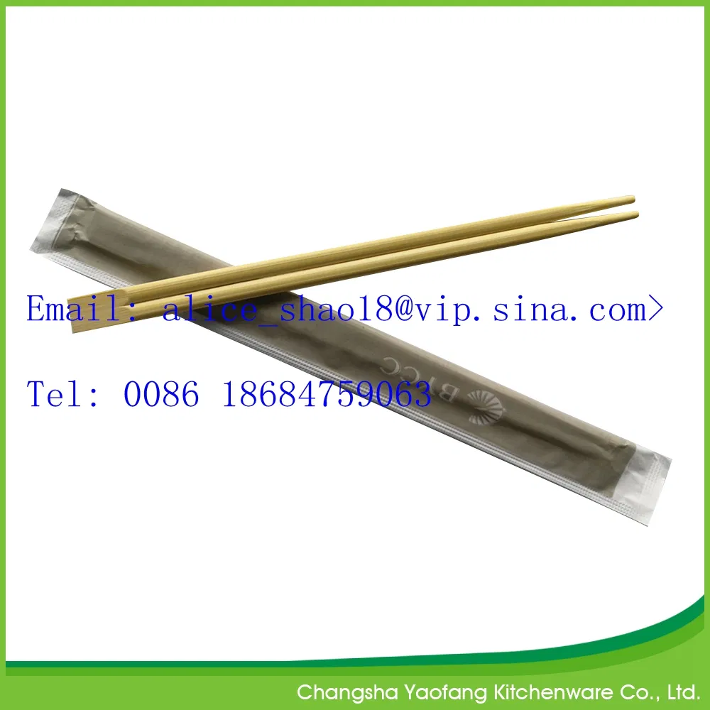 High Quality 21cm Twins Bamboo Chopstick; Natural Bamboo Chopstick Full Paper Packing