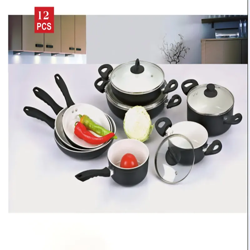 High Quality 7 PCS Polished Aluminum Cookware Set with Glass Lid Kitchenware Sets