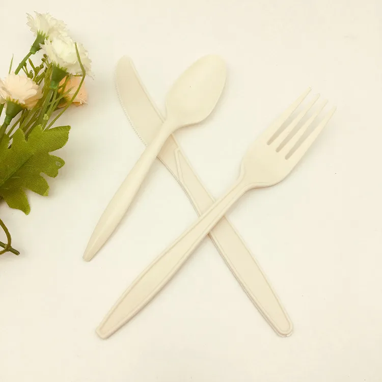 High Quality Biodegradable Disposable Cornstarch Sets Knives Spoons Forks