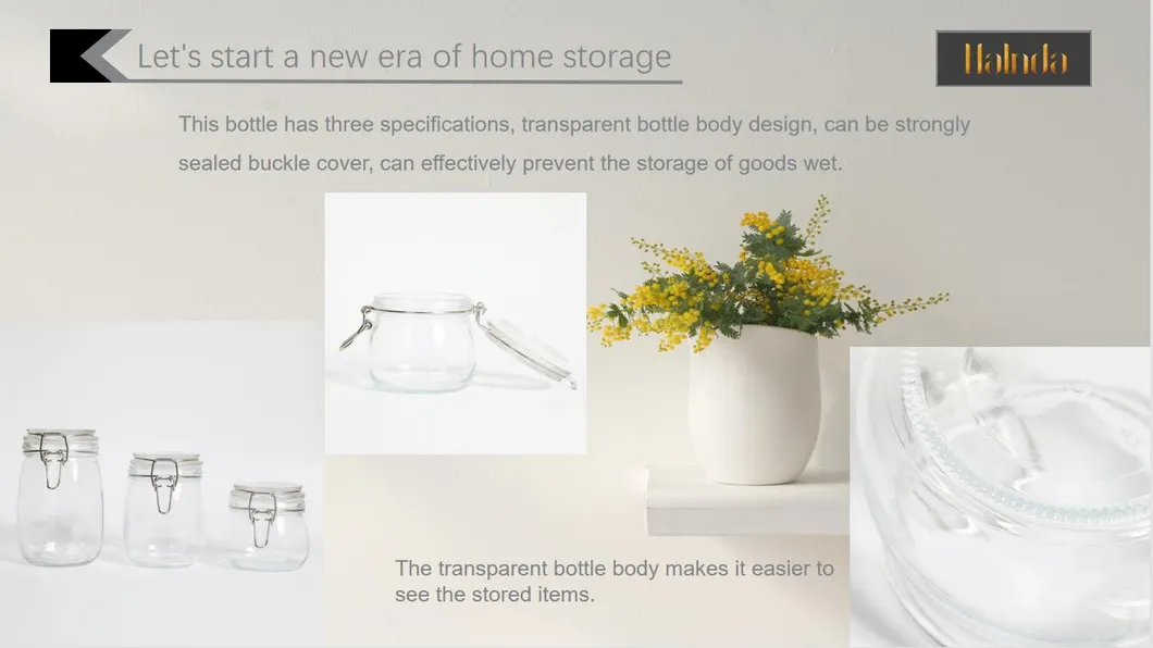 High Quality Ecological Health Lead Free Glass Solid Food Storage Bottle