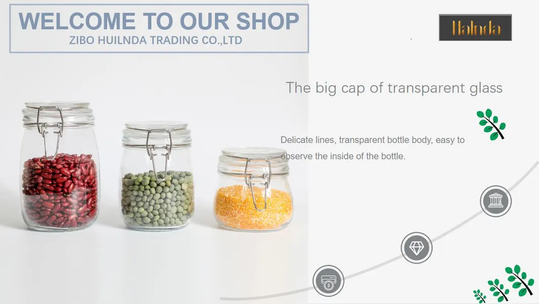 High Quality Ecological Health Lead Free Glass Solid Food Storage Bottle