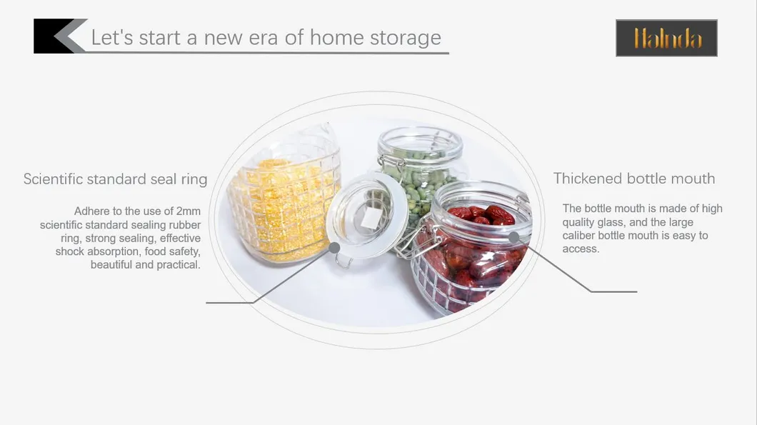 High-Quality Ecological Lead-Free Buckle Glass Bubble Lattice Moisture-Proof Food Storage and Bottled