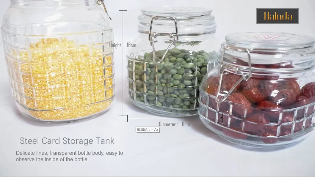 High-Quality Ecological Lead-Free Buckle Glass Bubble Lattice Moisture-Proof Food Storage and Bottled
