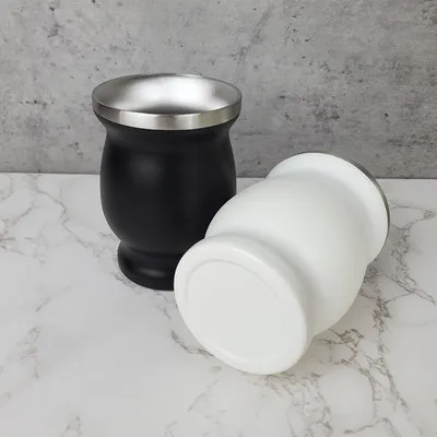Hot Sale Stainless Steel 8oz Yerba Mate Cup Gourd-Shaped Yerba Mate Tea Cup Water Cup Tea Cup with Spoon Brush