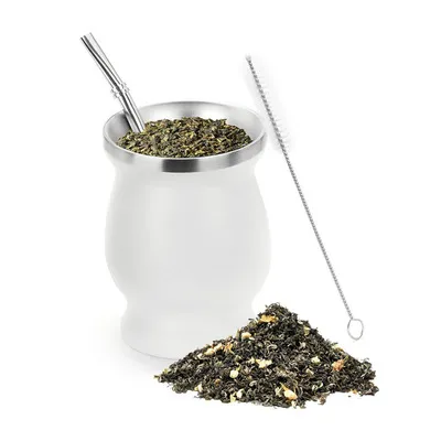 Hot Sale Stainless Steel 8oz Yerba Mate Cup Gourd-Shaped Yerba Mate Tea Cup Water Cup Tea Cup with Spoon Brush