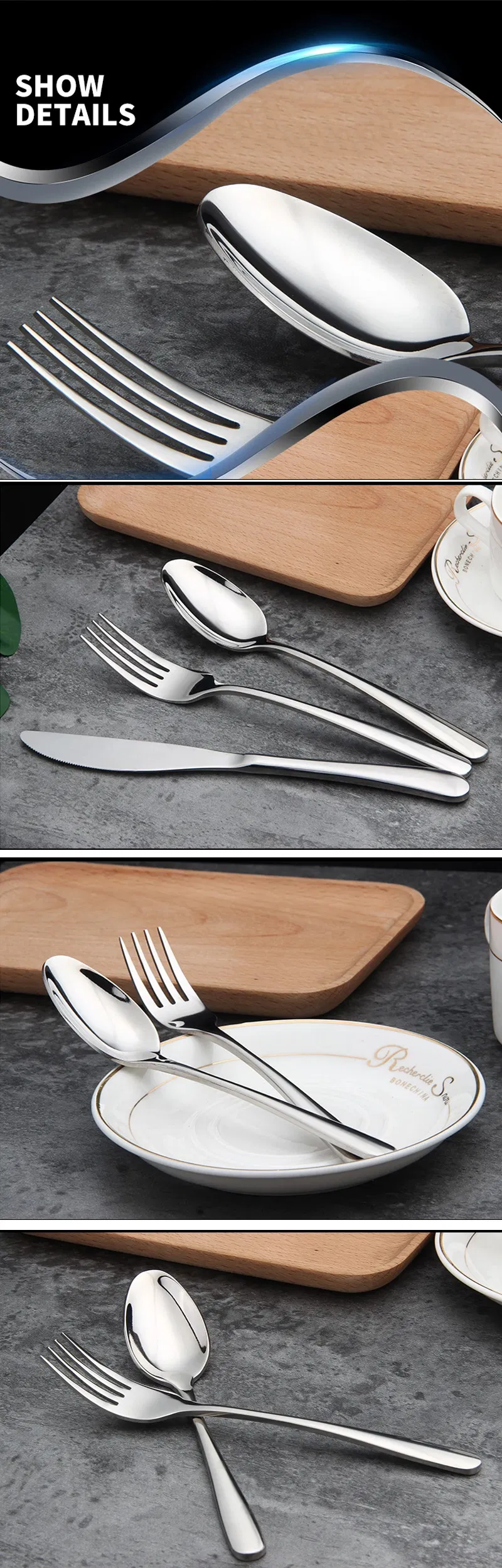 Hot Sell Hotel Stainless Steel Kitchen Utensils Tableware Craftsmanship