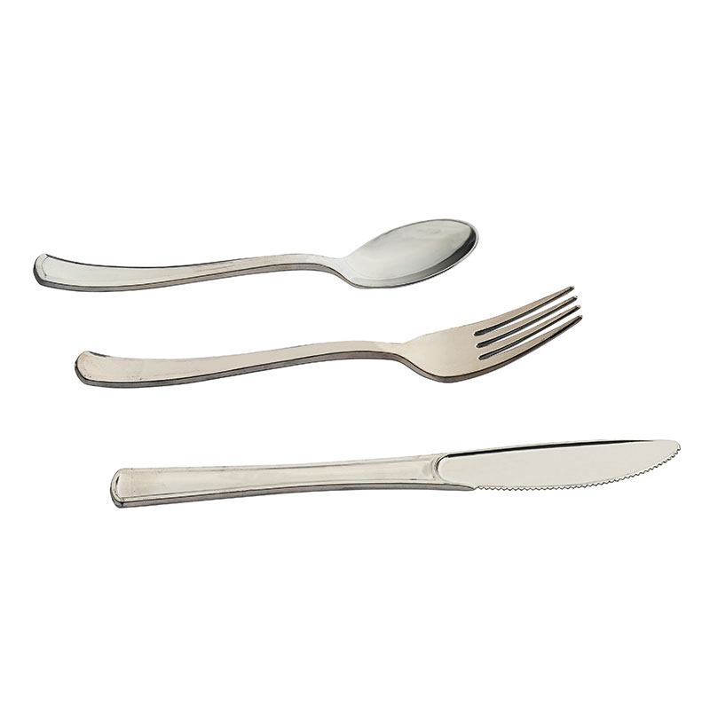 Glossy Metallic Plastic Cocked Cutlery