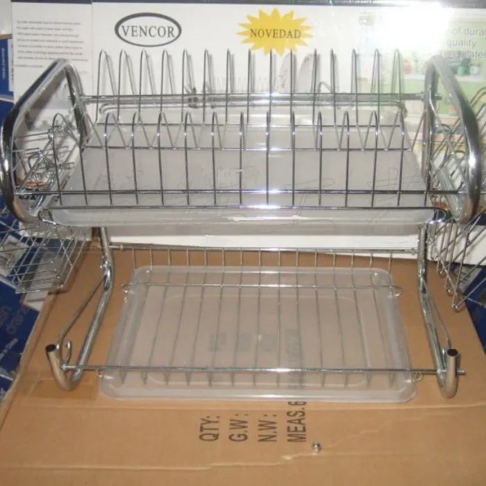 Kitchen Stainless Steel Cabinet Plate Dish Draining Storage Rack