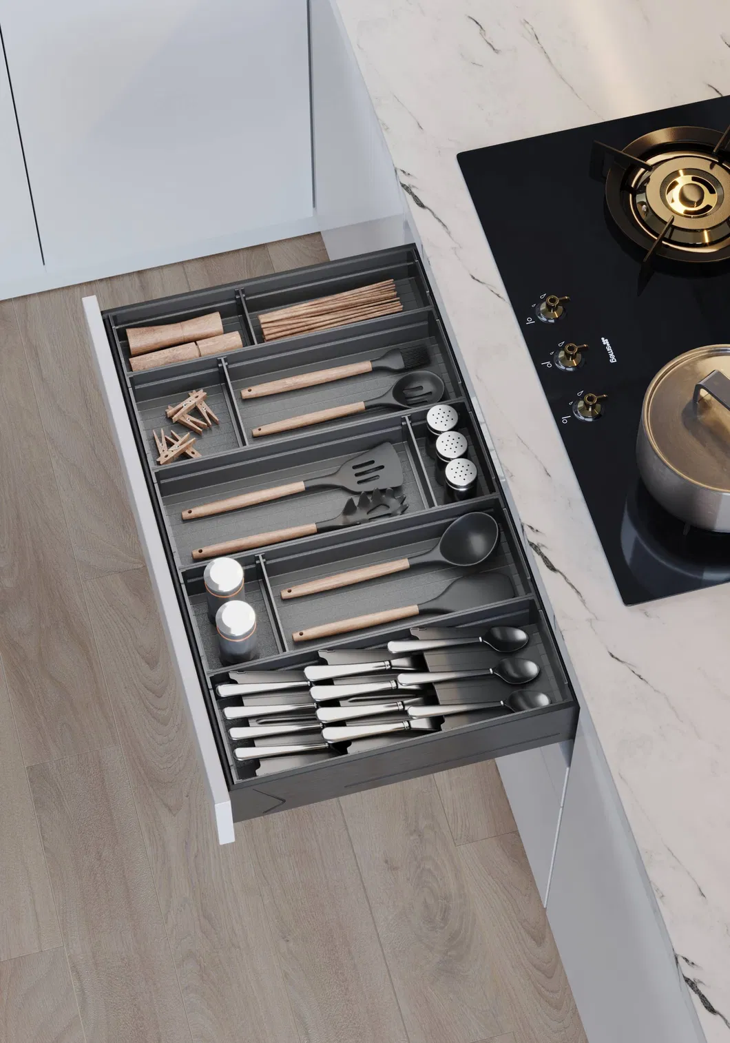 Kitchen Storage Drawer Organizer Modular Parts Tools Organizer