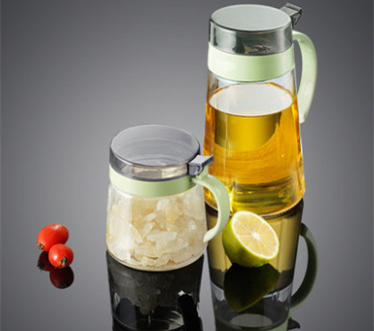 Kitchen Supplies Oil Can and Seasoning Jar Two-Piece Large-Capacity Glass Seasoning Box Oil Can and Salt Shaker Condiment Bottle Set