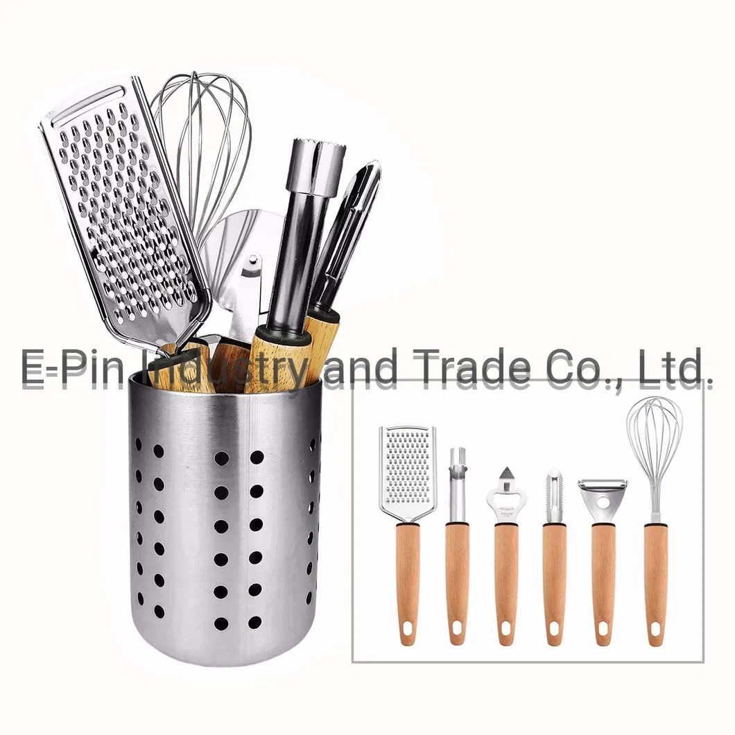 Kitchen Utensil Sets 7 PCS - Kitchen Tools Essentials Gadgets - Cookware Gadgets/Accessories with Cheese Grater,2xpeeler,Whisk,Corer,Opener and Holder, Kitchen