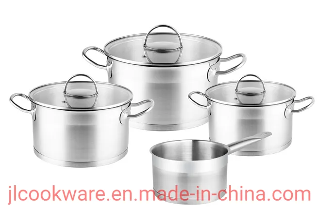 Kitchenware Appliance Stainless Steel Cookware Kitchenware Kitchen Utensils 7 PCS Saucepan Stainless Steel Cookware Set with Glass Lid